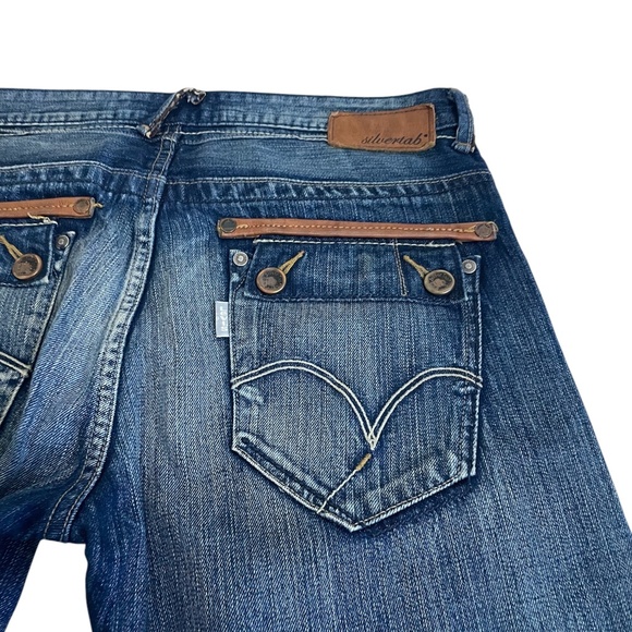 Vintage Levi’s SilverT ab Slim Boot Men's Jeans Blue Leather Trim Studded 34x32 - Picture 4 of 10